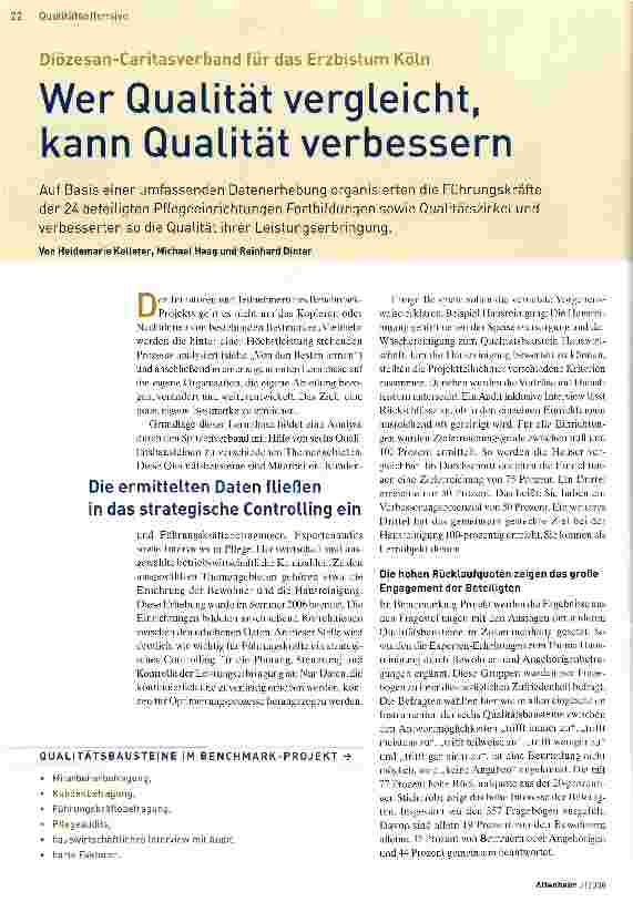 Vorschauseite 1: Wer Qualität vergleicht, kann Qualität verbessern
