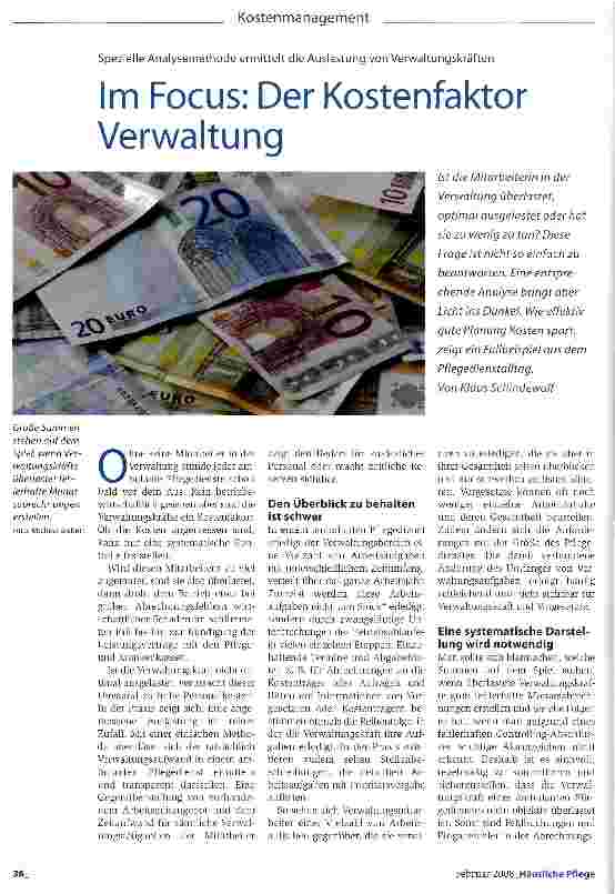 Vorschauseite 1: Im Focus: Der Kostenfaktor Verwaltung
