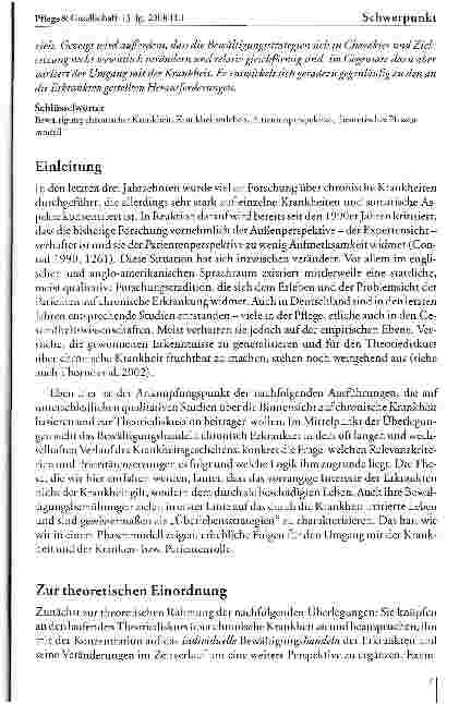 Vorschauseite 2: Schwerpunkt: Bewältigung chronischer Krankheit