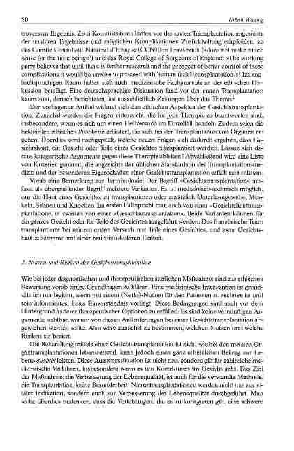 Vorschauseite 2: Ethische Aspekte der Gesichtstransplantation