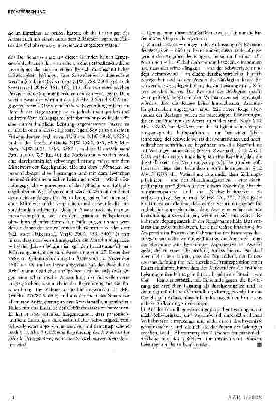 Vorschauseite 4: Abrechnung ärztlicher Leistungen zum 2,3-fachen des Gebührensatzes