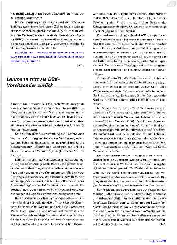 Vorschauseite 2: Caritas kritisiert ALG H-Kürzung bei stationärer Behandlung