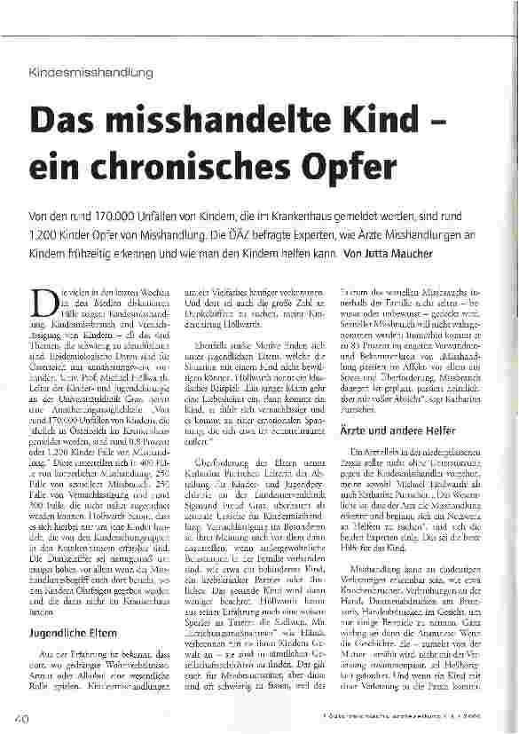Vorschauseite 1: Das misshandelte Kind -ein chronisches Opfer