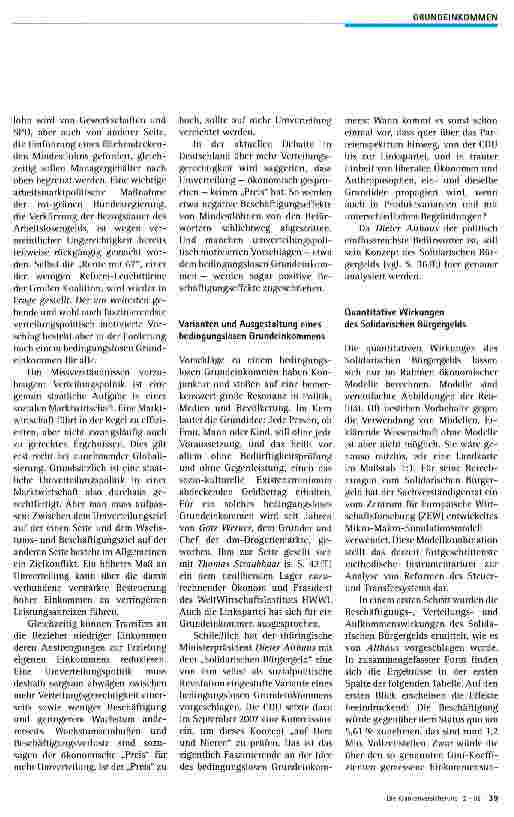 Vorschauseite 2: Bedingungsloses Grundeinkommen für alle?
