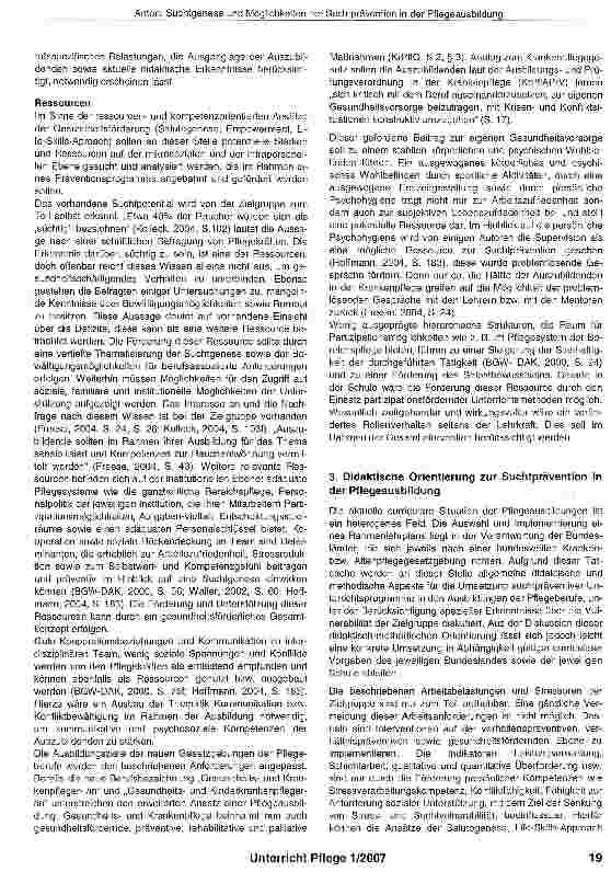 Vorschauseite 5: Suchtgenese und Möglichkeiten der Suchtprävention in der Pflegeausbildung auf der Basis einer gesundheitsförderlichen Gesamtkonzeption