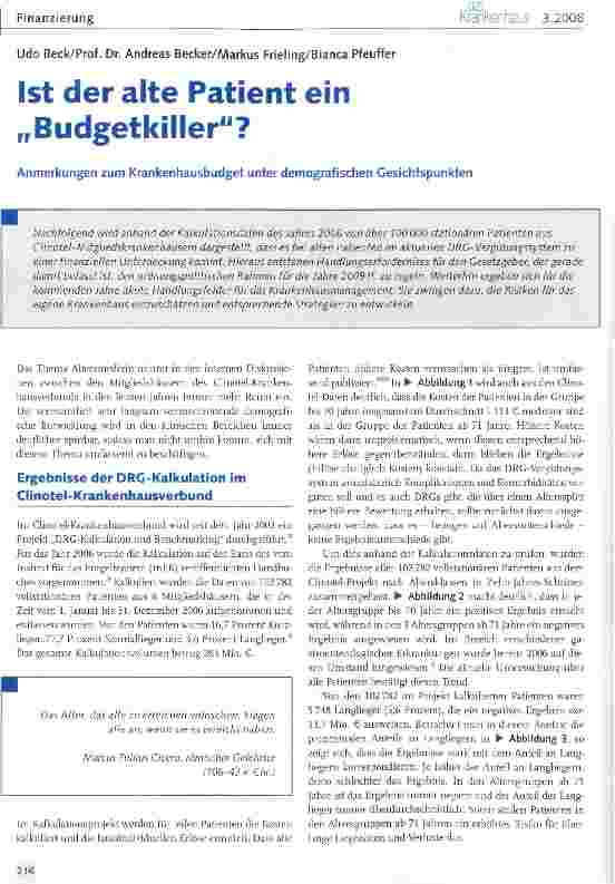 Vorschauseite 1: Ist der alte Patient ein „Budgetkiller?