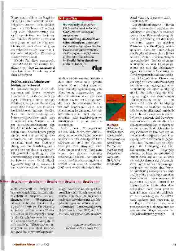 Vorschauseite 2: Abmahnen oder kündigen?