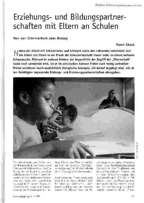 Vorschauseite 1: Erziehungsund Bildungspartnerschaften mit Eltern an Schulen
