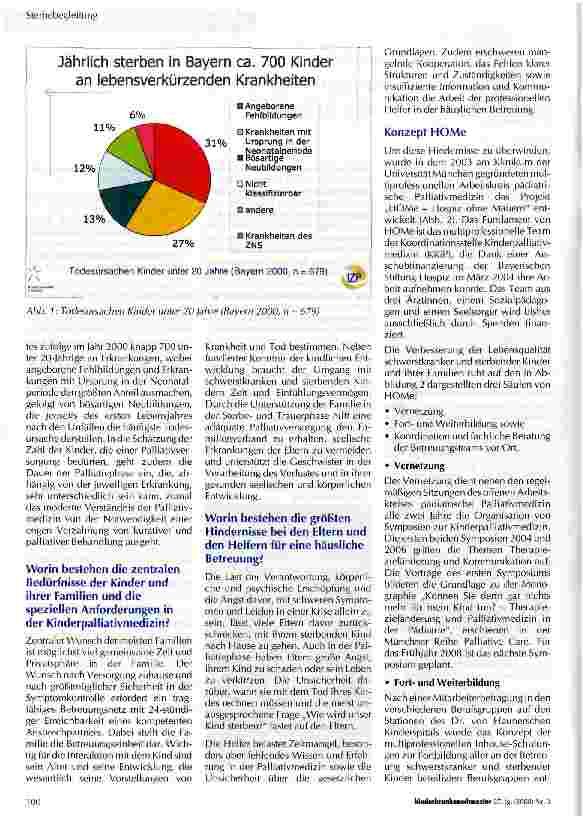 Vorschauseite 2: Die Koordinationsstelle Kinderpalliativmedizin München - ein Modell für die Zukunft?