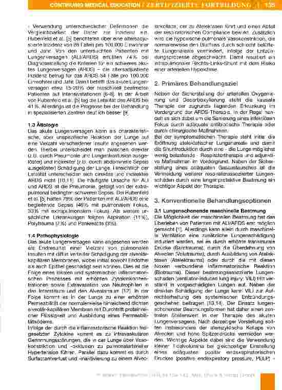 Vorschauseite 2: Die Behandlung des akuten Lungenversagens
