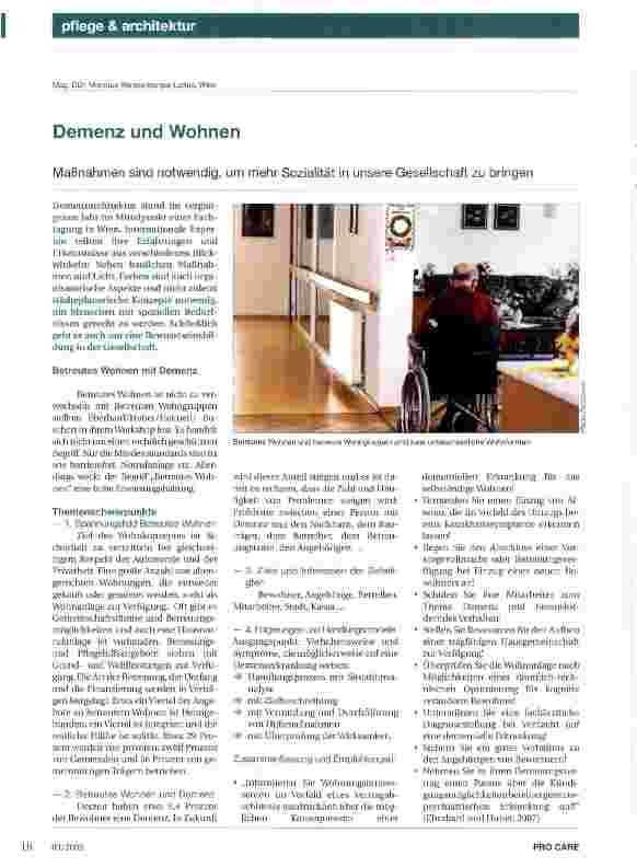 Vorschauseite 1: Demenz und Wohnen