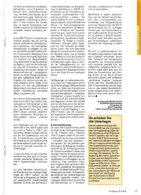 Vorschauseite 3: Der neue EVB-IT Systemvertrag