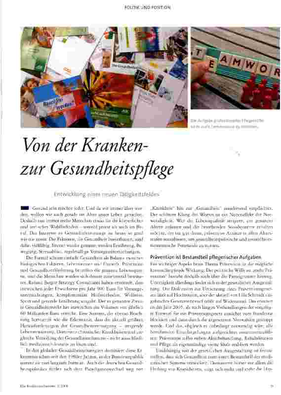 Vorschauseite 1: Von der Kranken-zur Gesundheitspflege