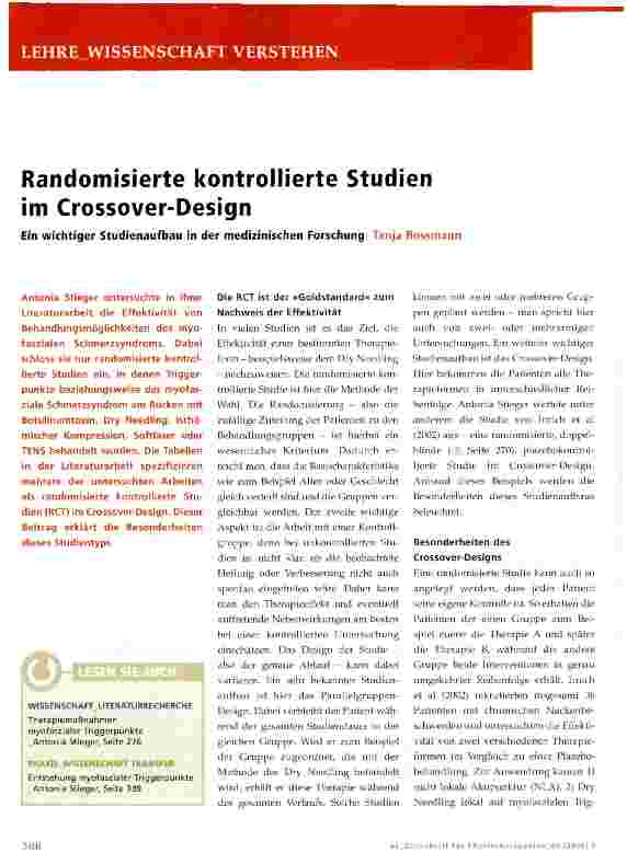 Vorschauseite 1: Randomisierte kontrollierte Studien im Crossover-Design