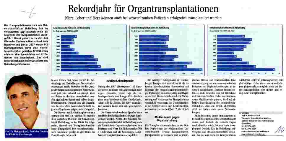 Vorschauseite 1: Rekordjahr für Organtransplantationen