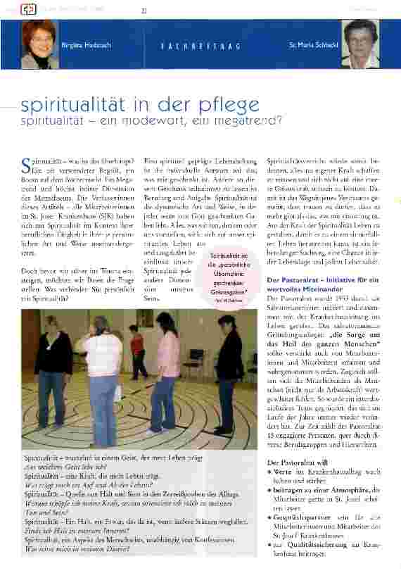Vorschauseite 1: Spiritualität in der pflege