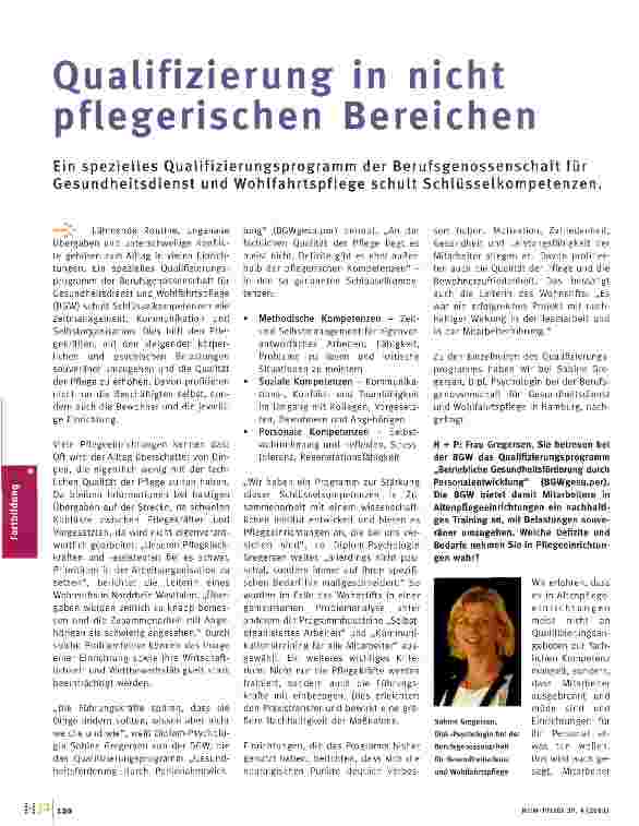 Vorschauseite 1: Qualifizierung in nicht pflegerischen Bereichen