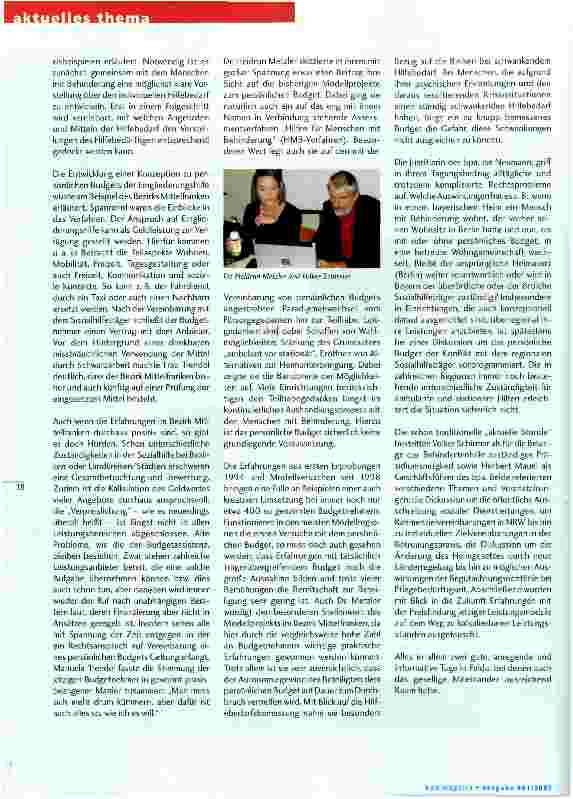 Vorschauseite 2: Hilfen für Menschen mit Behinderung