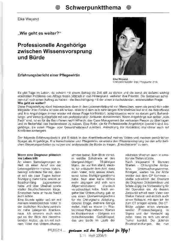 Vorschauseite 1: Professionelle Angehörige zwischen Wissensvorsprung und Bürde