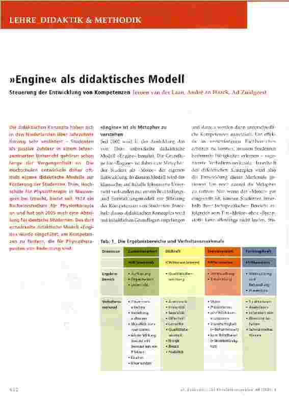 Vorschauseite 1: »Engine« als didaktisches Modell