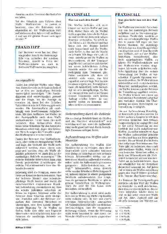 Vorschauseite 3: Waffenfund in der Wohnung des Betreuten - Was hat der Betreuer zu tun?