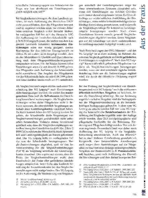 Vorschauseite 3: Externer Vergleich in der Rechtsprechung zu den SGB XIund SGB Xll-Vergütungen
