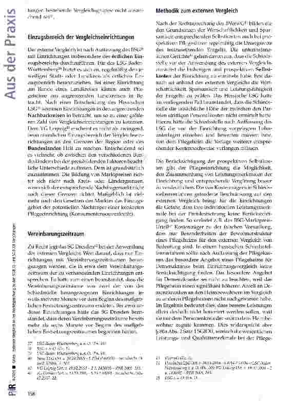 Vorschauseite 6: Externer Vergleich in der Rechtsprechung zu den SGB XIund SGB Xll-Vergütungen