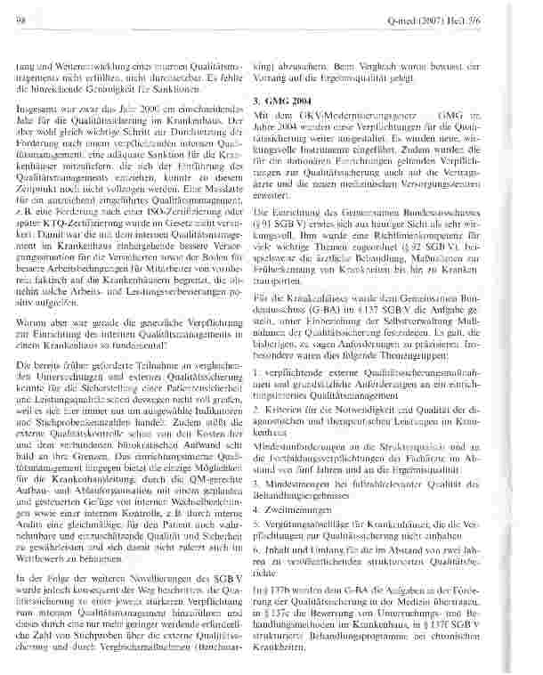 Vorschauseite 2: Qualitätssicherung im Krankenhaus nach dem GKV-WSG