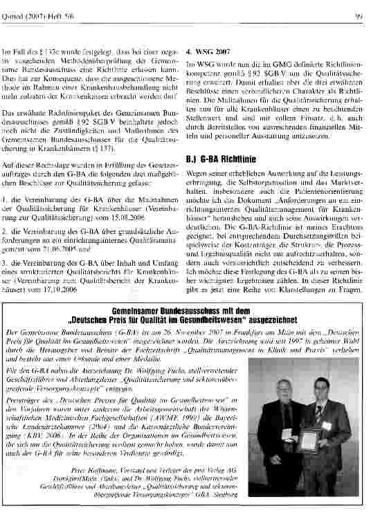 Vorschauseite 3: Qualitätssicherung im Krankenhaus nach dem GKV-WSG