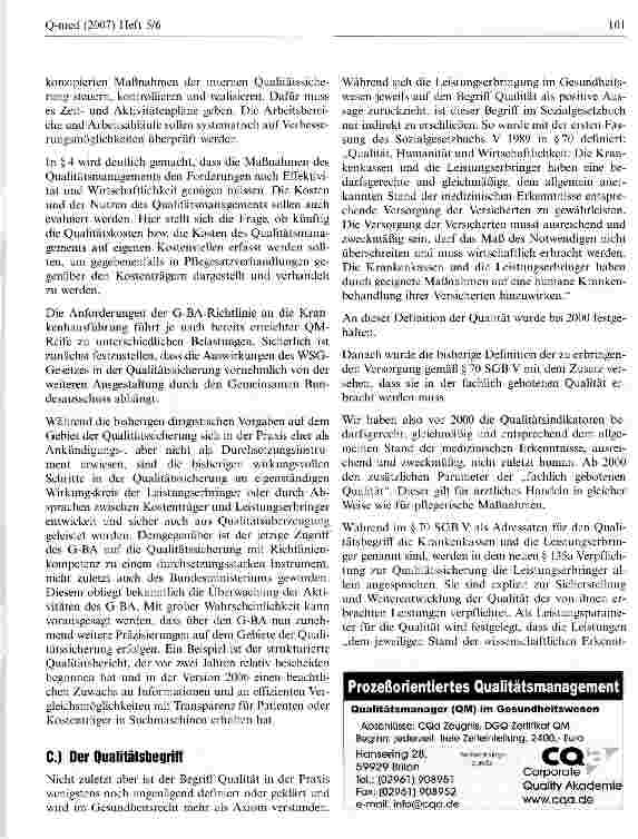 Vorschauseite 5: Qualitätssicherung im Krankenhaus nach dem GKV-WSG