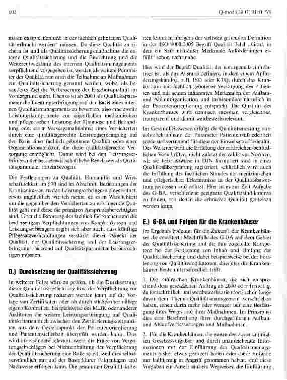 Vorschauseite 6: Qualitätssicherung im Krankenhaus nach dem GKV-WSG
