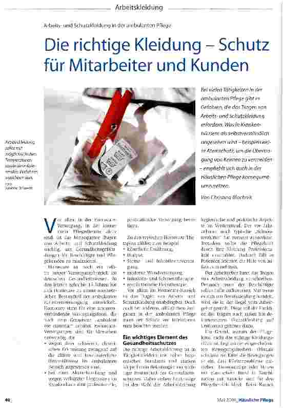 Vorschauseite 1: Die richtige Kleidung - Schutz für Mitarbeiter und Kunden