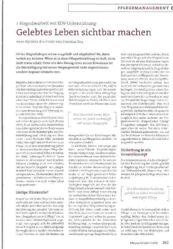 Vorschauseite 1: Gelebtes Leben sichtbar machen