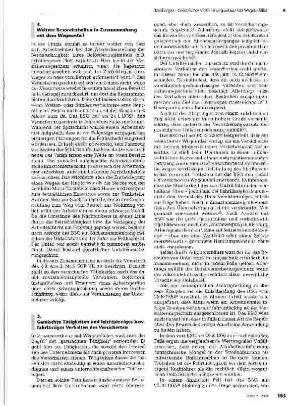 Vorschauseite 3: Gesetzlicher Versicherungsschutz bei Wegeunfällen