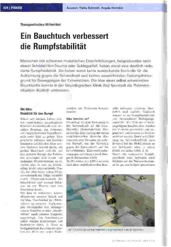 Vorschauseite 1: Ein Bauchtuch verbessert die Rumpfstabilität