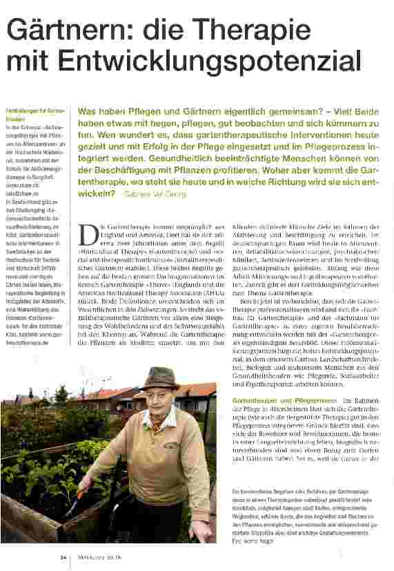 Vorschauseite 1: Gärtnern: die Therapie mit Entwicklungspotenzial