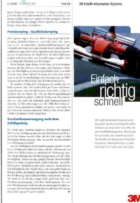 Vorschauseite 2: Der ordnungspolitische Rahmen -die Erwartungen der DKG