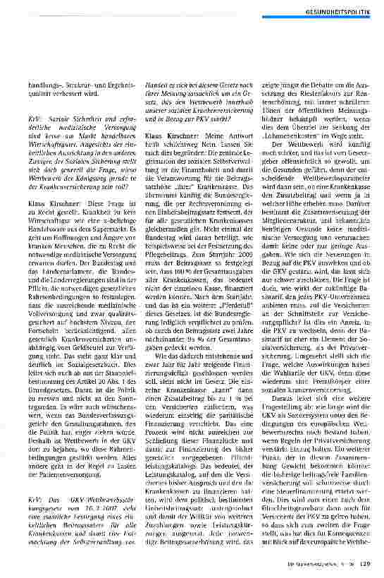 Vorschauseite 2: Wettbewerb ist nur dann zu akzeptieren, wenn der Patient im Mittelpunkt steht