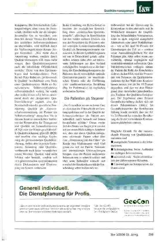 Vorschauseite 2: Qualitätssteuerung statt Preiswettbewerb