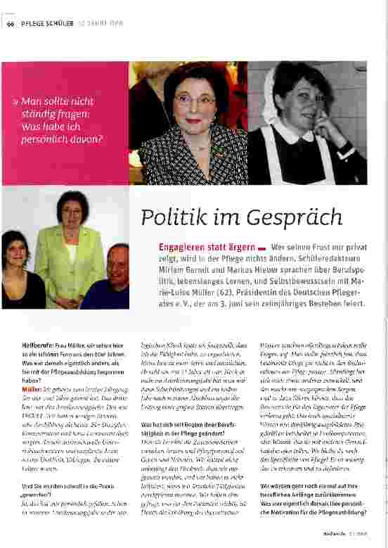 Vorschauseite 1: Politik im Gespräch