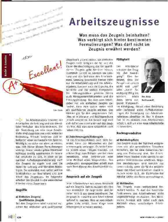 Vorschauseite 1: Arbeitszeugnisse- Was muss das Zeugnis beinhalten? Was verbirgt sich hinter bestimmten Formulierungen? Was darf nicht im Zeugnis erwähnt werden?