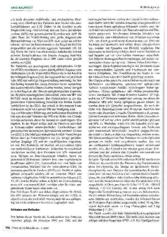 Vorschauseite 2: Diagnostische Merkmale des Status pseudoepilepticus im Notfall-Setting