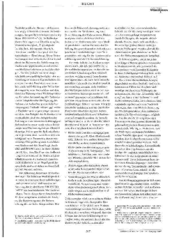 Vorschauseite 3: Rahmenbedingungen und Anforderungen zur Gewährleistung der technisch-funktionellen Sicherheit aufbereiteter Medizinprodukte