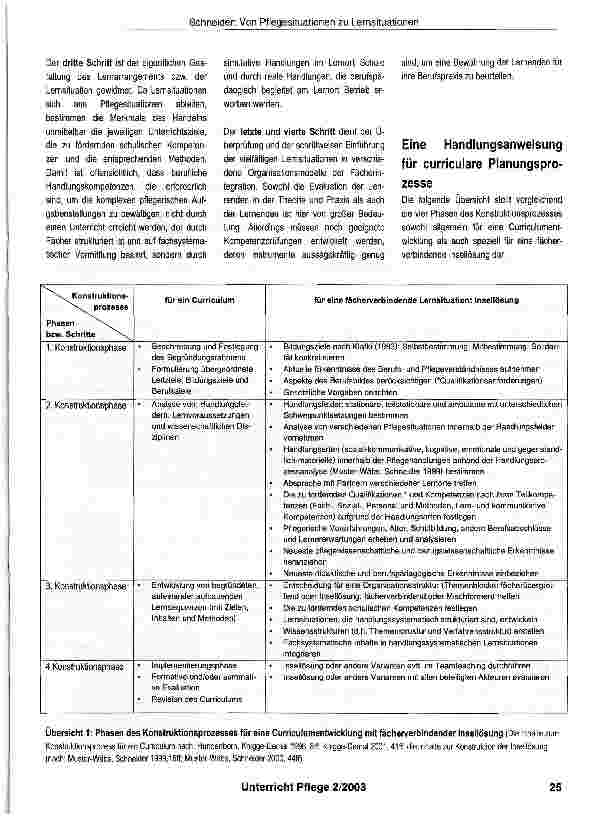Vorschauseite 3: Von Pflegesituationen zu fächerverbindenden Lernsituationeneine curriculare Aufgabe von Lehrenden