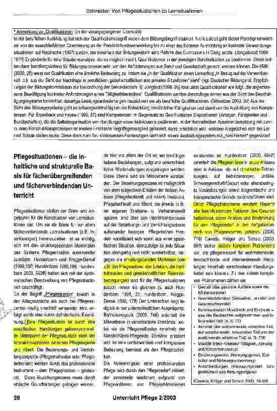 Vorschauseite 4: Von Pflegesituationen zu fächerverbindenden Lernsituationeneine curriculare Aufgabe von Lehrenden