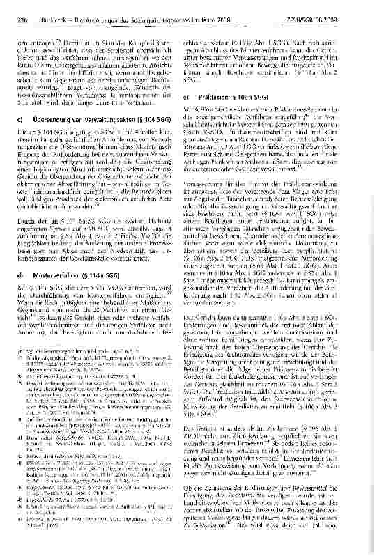 Vorschauseite 4: Die Änderungen des Sozialgerichtsgesetzes im Jahre 2008