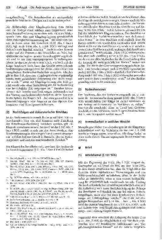 Vorschauseite 6: Die Änderungen des Sozialgerichtsgesetzes im Jahre 2008