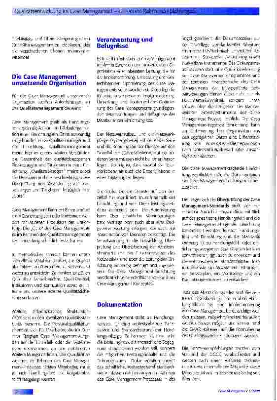Vorschauseite 3: Qualitätsentwicklung im Gase Management die neuen Rahmenempfehlungen