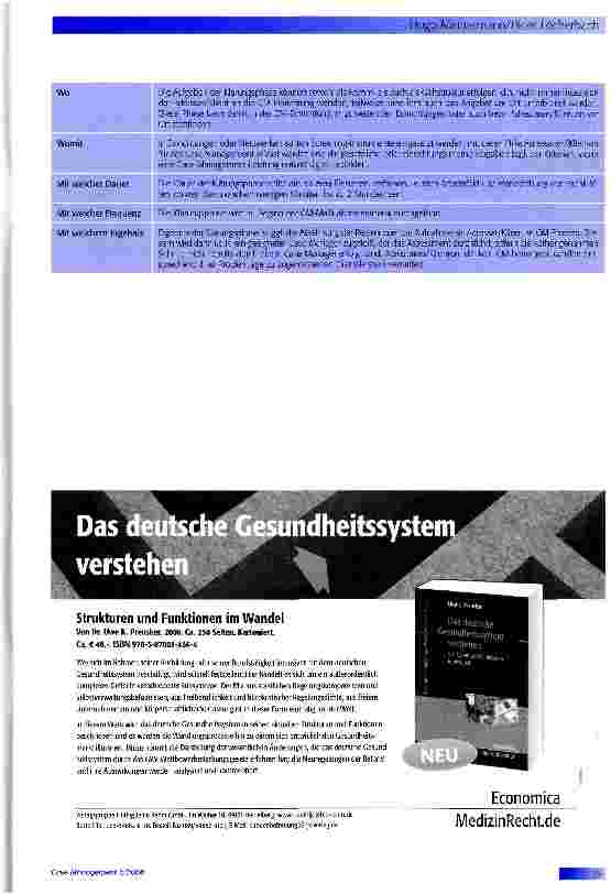 Vorschauseite 6: Qualitätsentwicklung im Gase Management die neuen Rahmenempfehlungen