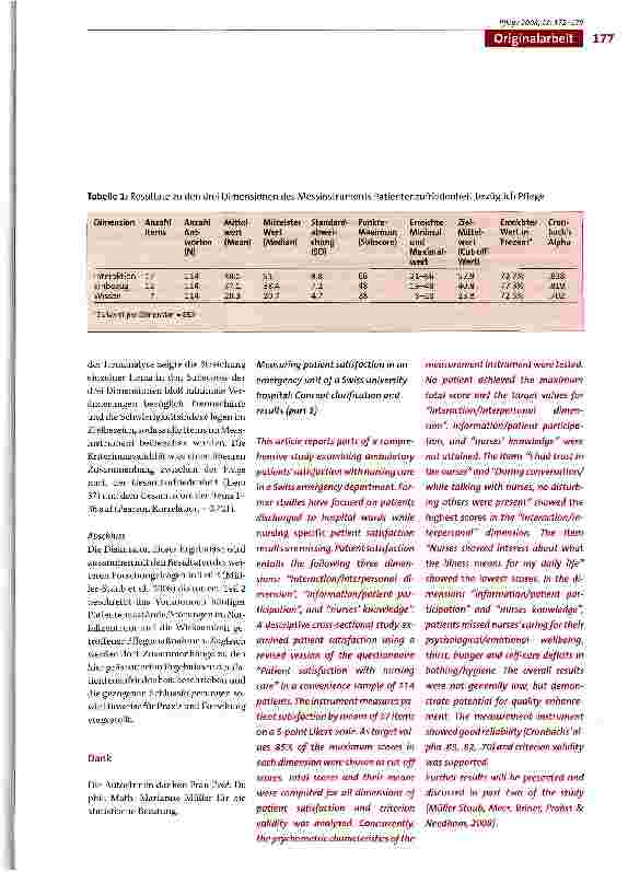 Vorschauseite 6: Erhebung der Patientenzufriedenheit im Notfallzentrum eines Schweizer Universitätsspitals: Konzept und Ergebnisse (Teil 1)